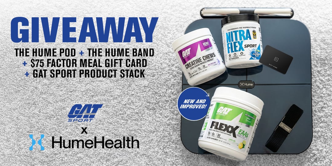 WIN a Hume Pod + Band, $75 Factor Meal Gift Card, and GAT Sport Product Stack